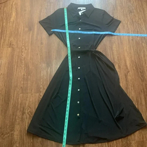Preston & York Shirt Dress Tie Waist Black Sz Large NWT - Picture 4 of 10